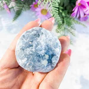 S1670 Celestite crystal geode spherical cluster 4.5cm Australia. Buy celestite crystal australia. gemrox sydney 1