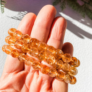 S1733 Citrine crystal beads beaded 8mm stone stretch elastic healing chakra bracelet australia. gemrox sydney 1