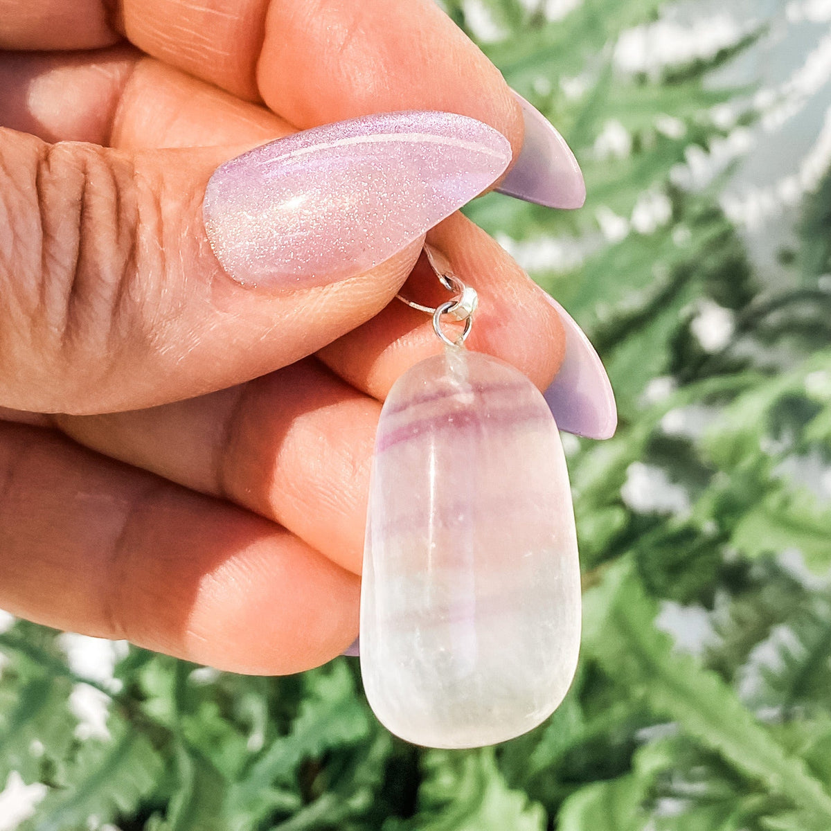 Crystal Pendant | Buy Online Natural Fluorite Stone Pendant - Shubhanjali