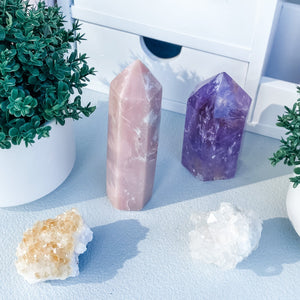 S1798 pink opal crystal tower generator point 10cm australia. buy pink opal crystal sydne australia. gemrox sydney 1