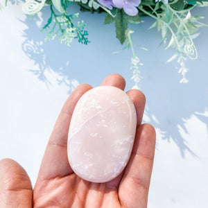 s1663 pink opal crystal palm stone palmstone worry stone meditation stone 6cm australia. buy pink opal palmstone australia. gemrox sydney 1