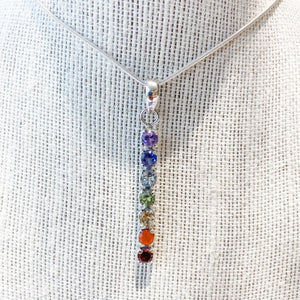 S1008 Chakra Gemstone Sterling Silver Necklace 925 Australia Gemrox 1