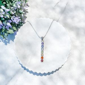 S1008 Chakra Gemstone Sterling Silver Necklace 925 Australia Gemrox 1