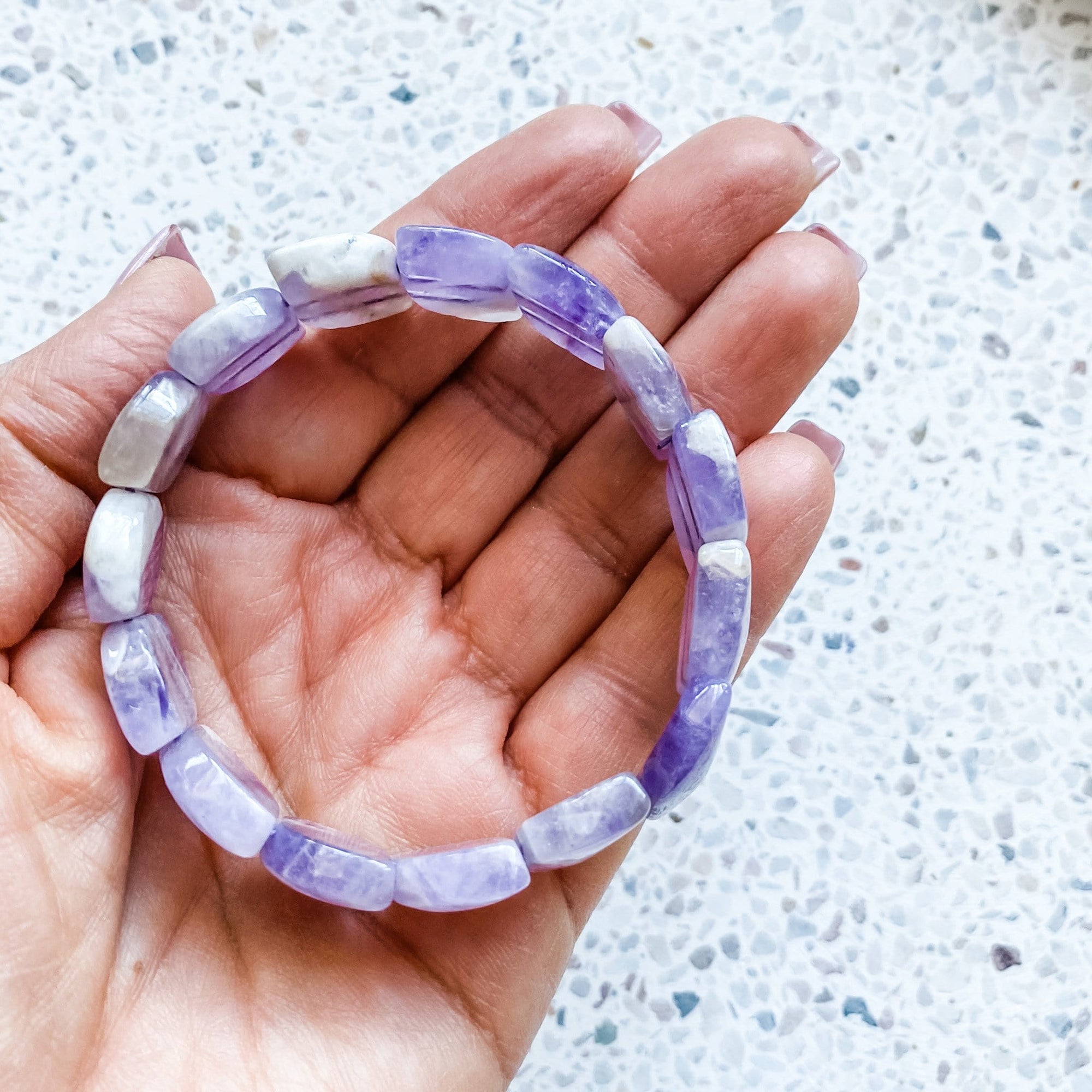 Amethyst Chevron stretch elastic bracelet