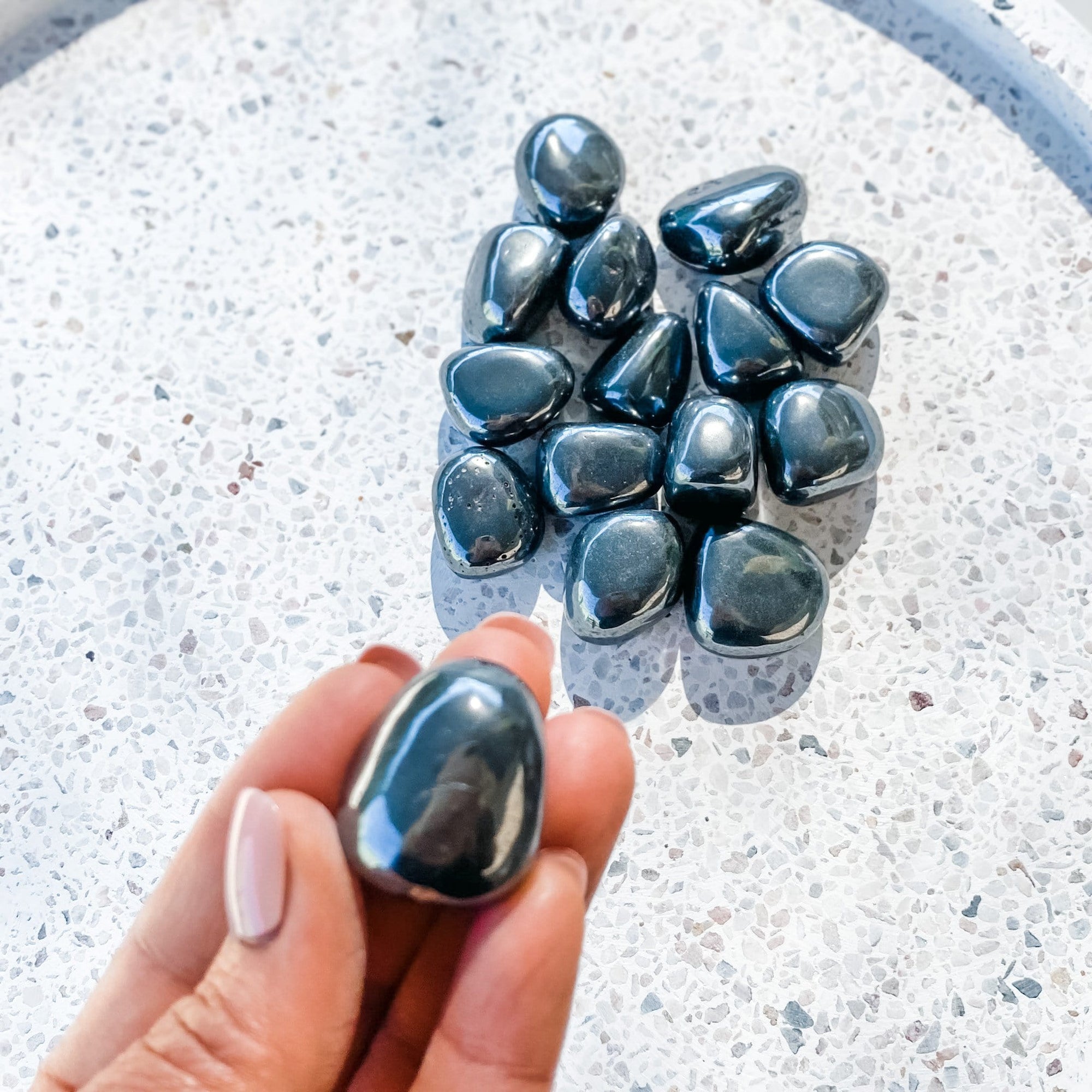 hematite crystal tumbled stone australia