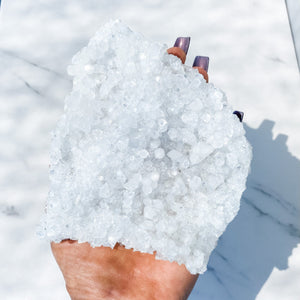 S944 White Apophyllite Crystal Cluster raw stone gemrox australia