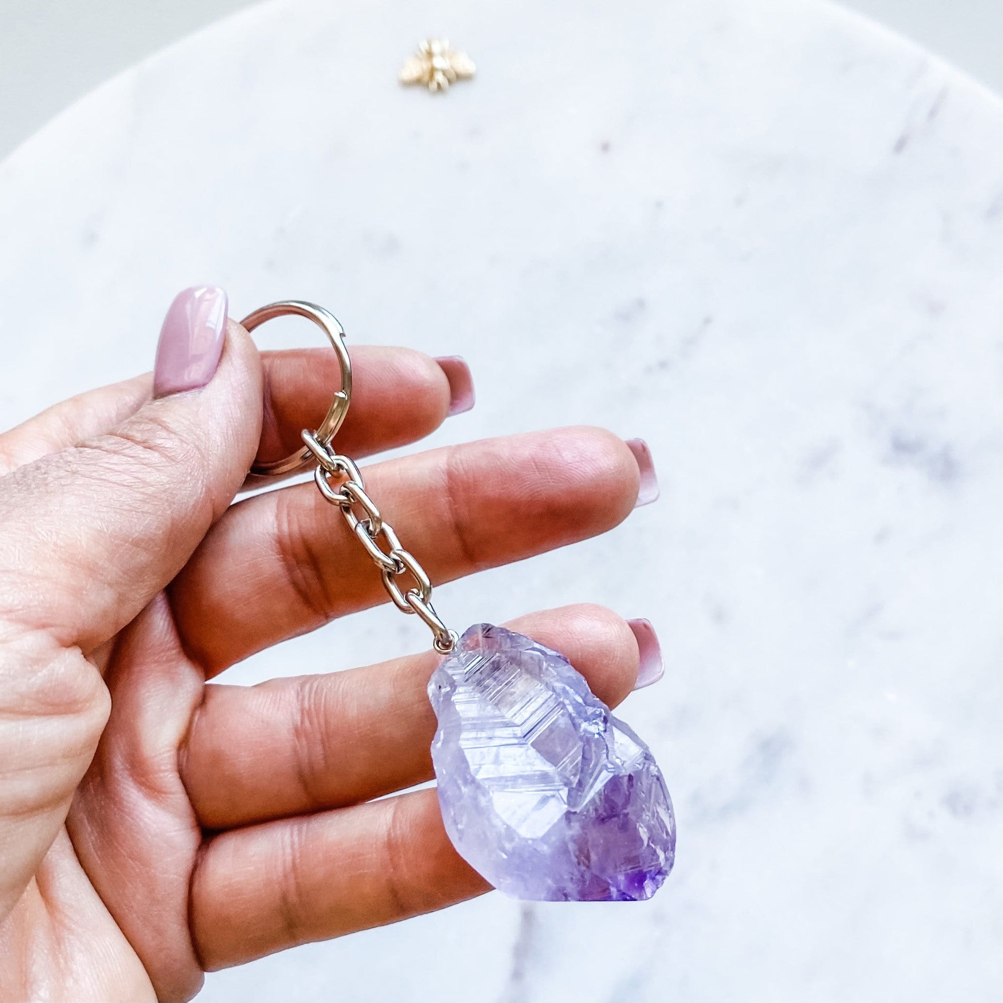 Amethyst Crystal Keyring