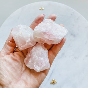 rose quartz crystal raw stone