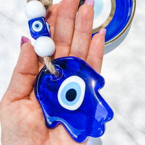 s1325 Turkish Evil Eye Hamsa Hand protection glass wall amulet wall hanging australia gemrox sydney 1