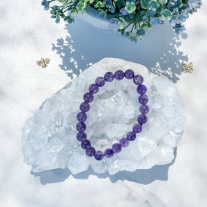 s1372 amethyst crytstal beaded 8mm stone stretch elastic healing bracelet australia gemrox sydney 1