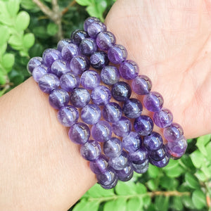 s1372 amethyst crytstal beaded 8mm stone stretch elastic healing bracelet australia gemrox sydney 1