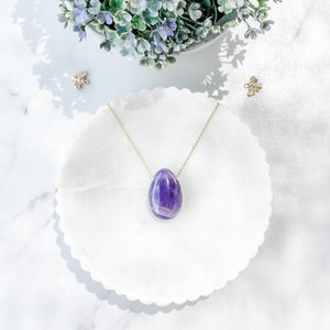 s1378 amethyst crystal tear drop stone gold metal pendant necklace australia gemrox sydney 1