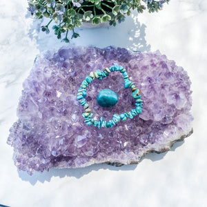 s1475 turquoise crystal chip stone stretch elastic healing chakra bracelet australia.buy turqouise stone bracelet australia.gemrox sydney 1