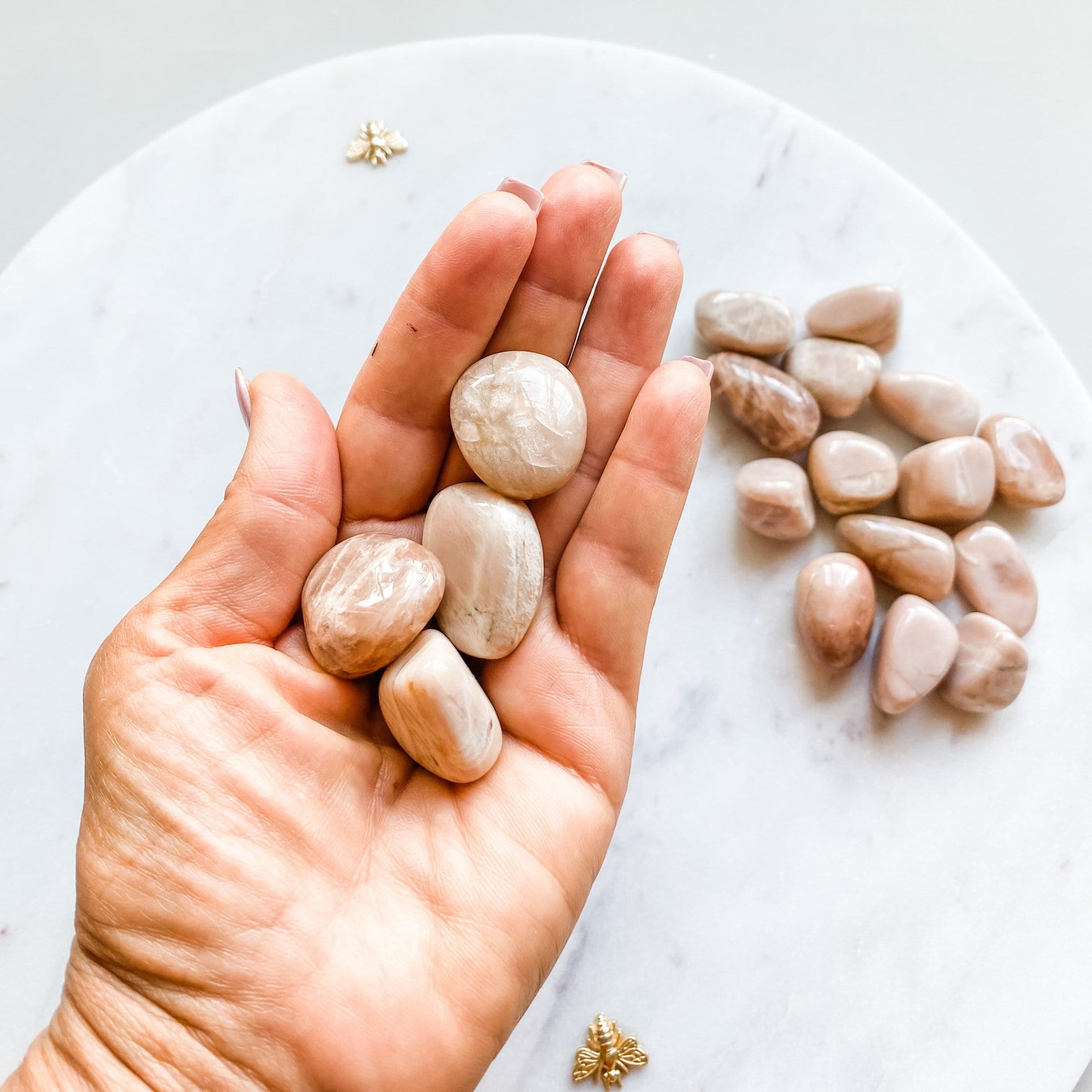 peach moonstone crystal tumbled stone healing stone australia