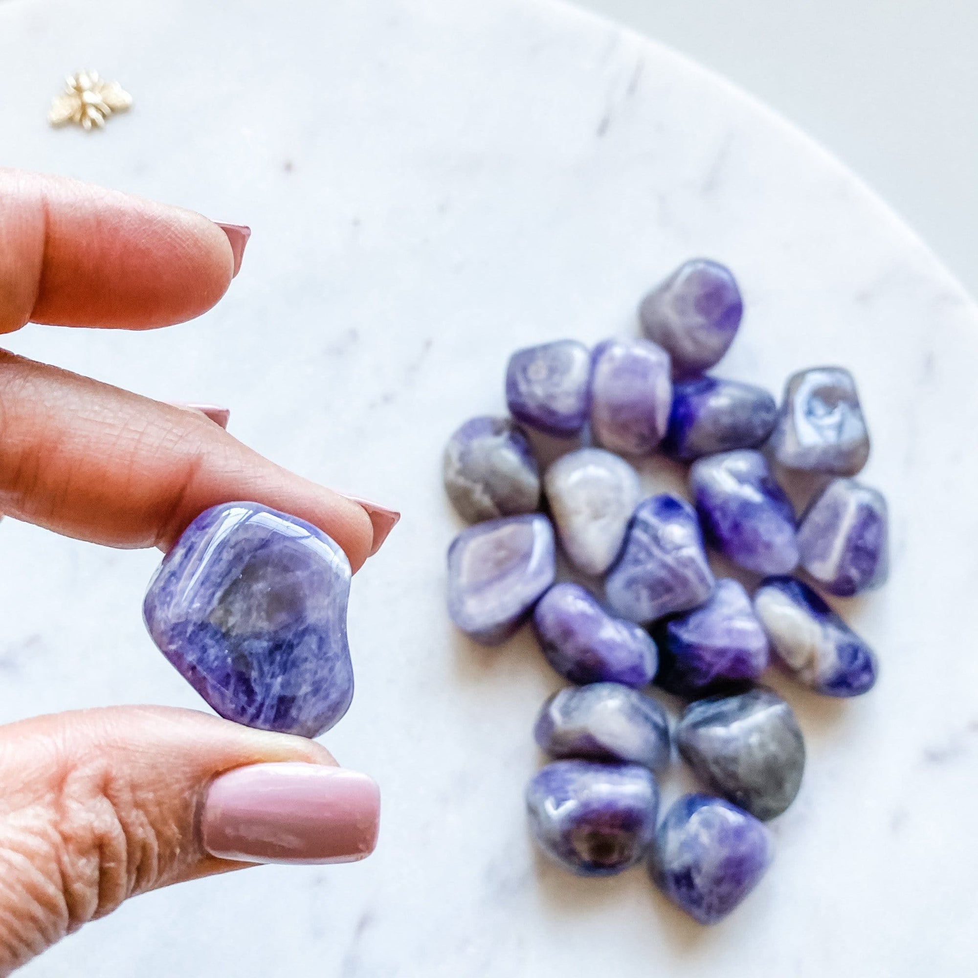 Amethyst Chevron Tumbled Stone