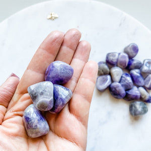 Amethyst Chevron Tumbled Stone