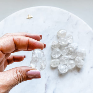 clear quartz crackled crystal tumbled stone australia