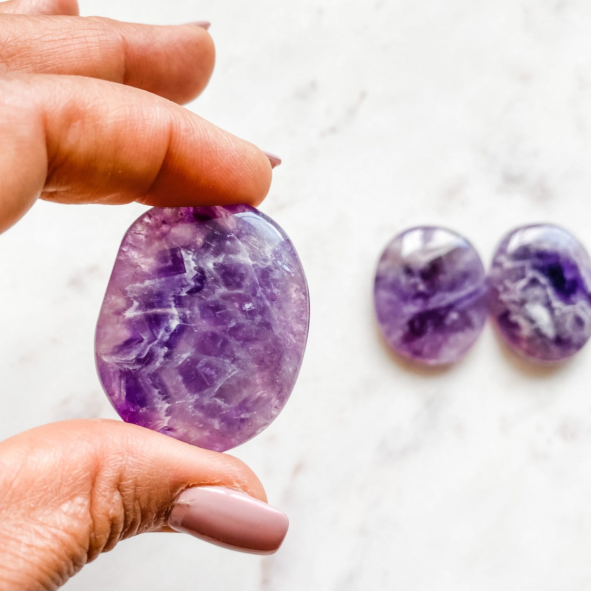 Amethyst crystal palmstone