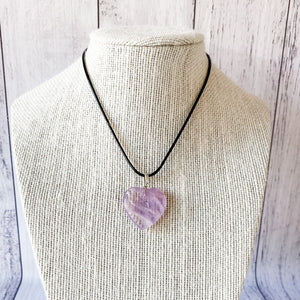 amethyst crystal heart pendant