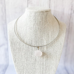 rose quartz crystal polished faceted stone pendant necklace choker australia